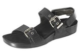 Aetrex Mandehle - Quarter Strap Sandalistas - Black - Womens