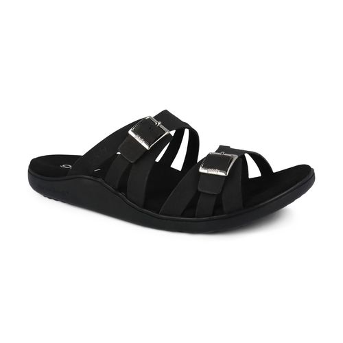 Gravity Defyer Ortal Women's Orthotic Comfort Sandal - Black - Profile View