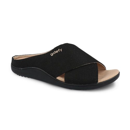 Gravity Defyer Women's Veltal Linen Sandal - Black - angle main 2