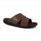 Gravity Defyer Eltal Men's Leather Slide Sandals - Brown - Profile View