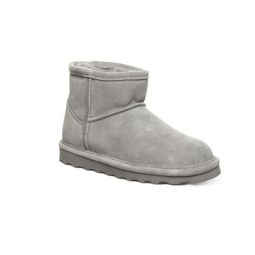 Bearpaw Alyssa Kid's Leather Boots - 2130Y Bearpaw- 051 - Gray Fog - Profile View