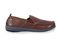 Spenco Siesta Men's Leather Slip-on Comfort Shoe - French Roast - Side