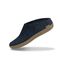 Glerups Wool Open Heel Unisex Slipper / Slip-on Clog - Leather Sole - Model B - Denim Angle