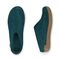 Glerups Wool Open Heel Unisex Slipper / Slip-on Clog - Leather Sole - Model B - Petrol