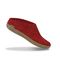 Glerups Wool Open Heel Unisex Slipper / Slip-on Clog - Leather Sole - Model B - Red