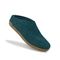 Glerups Wool Open Heel Unisex Slipper / Slip-on Clog - Leather Sole - Model B - Petrol