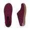 Glerups Wool Open Heel Unisex Slipper / Slip-on Clog - Leather Sole - Model B - Cranberry