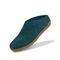 Glerups Wool Open Heel Unisex Slipper / Slip-on Clog - Leather Sole - Model B - Petrol