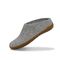 Glerups Wool Open Heel Unisex Slipper / Slip-on Clog - Rubber Sole - Model BR - BR Grey/Honey 1