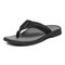 Vionic Wyatt Mens Thong Sandals - Black/Grey - Left angle