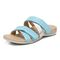 Vionic Hadlie Womens Slide Sandals - Porcelain Blue Paten - Left angle