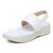 Vionic Karleen Womens Quarter/Ankle/T-Strap Wedge - White - Left angle