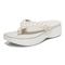 Vionic Kenji Womens Thong Wedge - Cream - Left angle