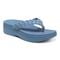 Vionic Kenji Women's Toe-Post Platform Wedge Sandal - Blue Shadow - Angle main