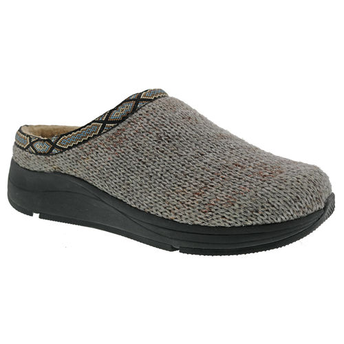 Drew Relax Men's Therapeutic Slipper -  Grey Sweater Fabric