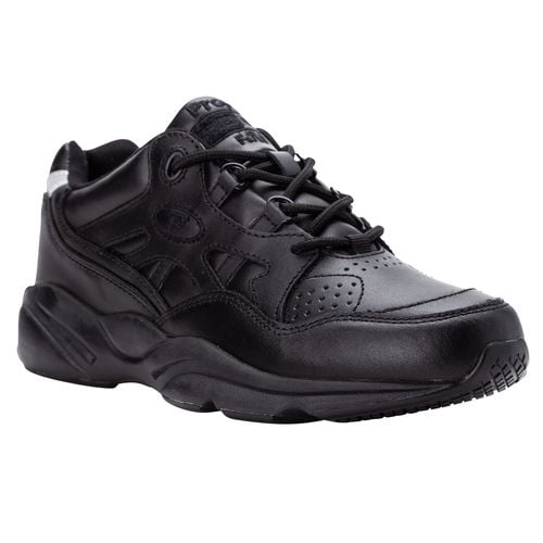 Propet Men's Stark Slip-Resistant Work Shoes - Black - Angle