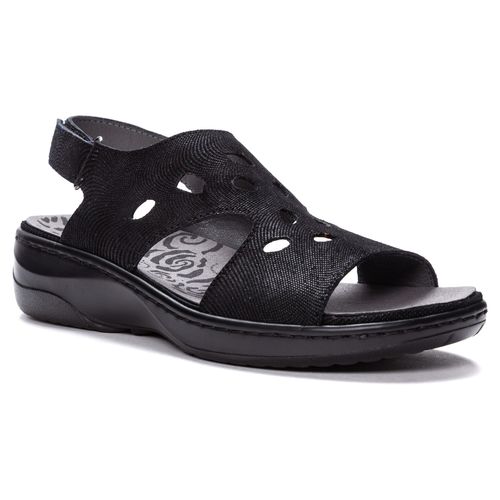 Propet Women's Gabbie Open Toe Sandals - Black - Angle