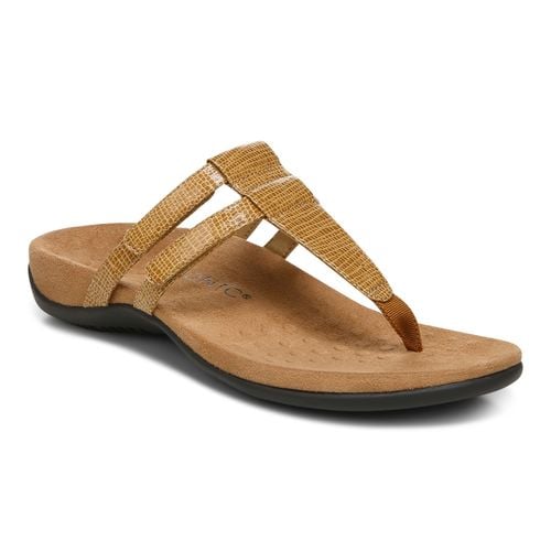 Vionic Elvia - Women's Adjustable Slip-on Orthotic Sandal  - Toffee Syn Angle main