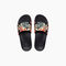 Reef One Slide Women\'s Comfort Sandals - Black Monstera - Top