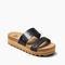 Reef Cushion Vista Hi Women\'s Slide Sandals - Black Braid - Angle