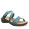 Bearpaw Teresa Women's Faux Leather Upper Sandals - 2898W Bearpaw- 412 - Teal - Profile View