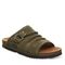 Bearpaw Lillie Women's Cow Suede Upper Sandals - 2907W Bearpaw- 417 - Dark Olive - Profile View