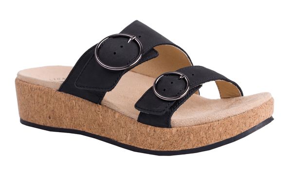 Revitalign Breakwater Cove Women's Adjustable Platform Sandal - Black - Pair