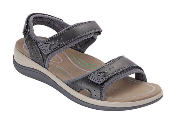 OrthoFeet Malibu Two Way Strap Women's Sandals Heel Strap - Black - 1