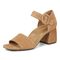 Vionic Chardonnay Womens Quarter/Ankle/T-Strap Sandals - Camel Suede - Left angle