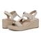 Vionic Calera Women's Espadrille Comfort Wedge Sandal - Cream - Unknown View