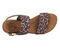 Ros Hommerson Cabana Women's Comfort Sandal - Leopard Fabric Luggage Atanado Leather - Sole View