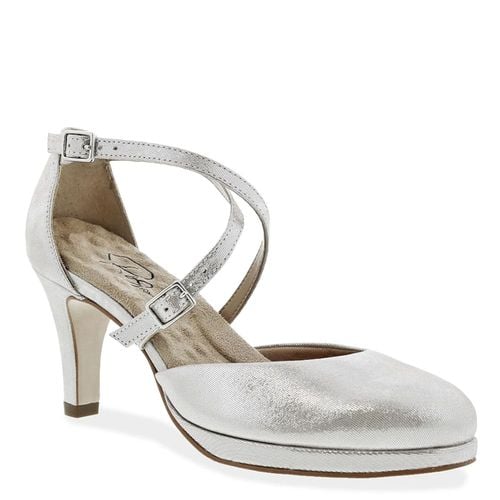 Ros Hommerson Pammy Women's Platform Heel - Silver Glitter Leather