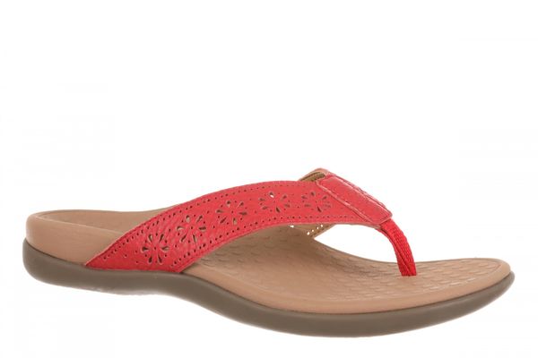 Vionic Shona Women's Supportive Sandal Flip Flops - Red - Angle main