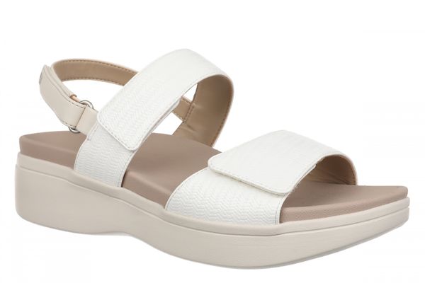 Vionic Fay Women's Comfort Platform Sandal with Arch Support - Cream - Angle main