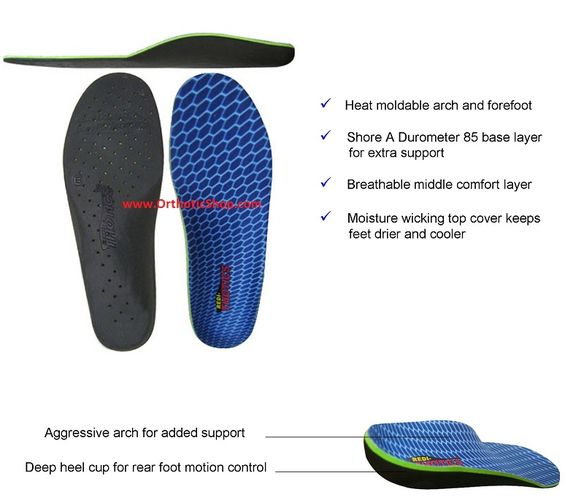 Redi-Thotics Heat Moldable Arch Supports Specifications