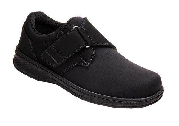 OrthoFeet Bismarck Stretch Men's Casual Stretch - Black - Angle Main