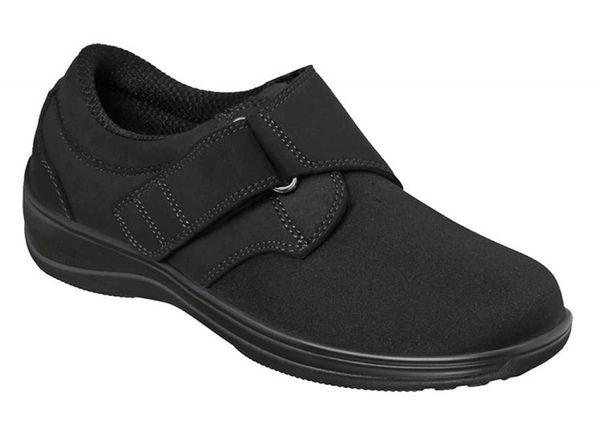 OrthoFeet Wichita Stretch Women's Casual Stretch - Black - Angle Main