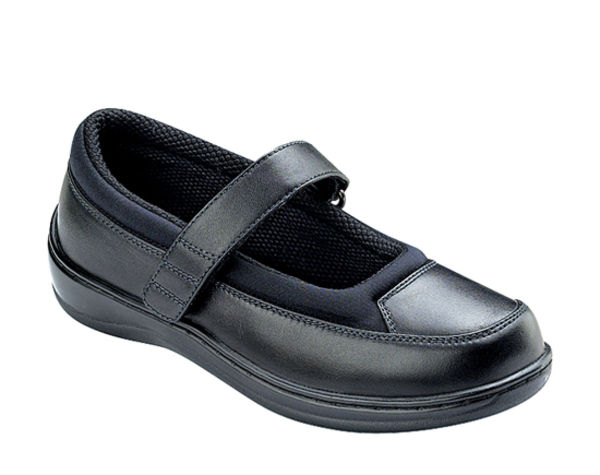 Orthofeet Women's Mary Janes - orthofeet-861-black-napa