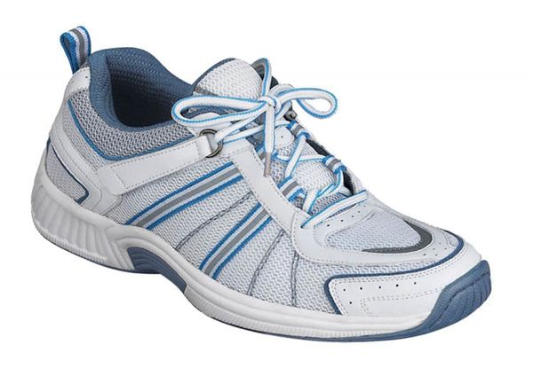 OrthoFeet Tahoe Tie Women's Sneakers Tie-Less - White - Angle Main