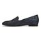 Vionic Willa Womens Sleek Leather Casual Slip On Moc - Dark Blue Met Snake - Left Side