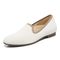 Vionic Willa Womens Sleek Leather Casual Walker - Cream Knit - Left angle