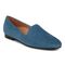 Vionic Willa Womens Sleek Leather Casual Slip On Moc - Dark Teal Suede - Angle main