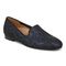 Vionic Willa Womens Sleek Leather Casual Slip On Moc - Dark Blue Met Snake - Angle main