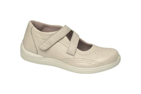 Drew Orchid - Women's Criss Cross Velcro Strap Shoe - Bone