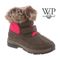 Bearpaw Amanda - Kid's Waterproof Boots - Girls Youth Sizes - 1949Y Chocolate/fuschia zoom