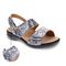 Revere Como Back Strap Leather Sandalsl - Women's - Silver Safari - Strap Detail