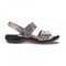 Revere Como Back Strap Leather Sandalsl - Women's - Silver Safari - Side