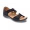 Revere Geneva Closed Heel Leather Sandals - Women's - Black Lizard - Angle