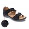 Revere Geneva Closed Heel Leather Sandals - Women's - Black Lizard - Strap Detail