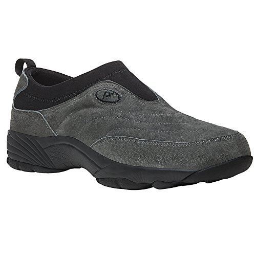 Propet Wash & Wear Slip On II Slip Resistant - Men's - Pewter Suede